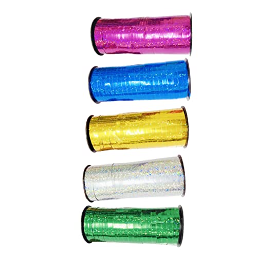 PACKOVE 5 Rollen Ballonbänder Stoffband Satinband Girlandenbänder Zum Verpacken Von Geschenken Drahtband Geburtstagsdekorationen Dekoratives Basteln Basteln Bänder Aus von PACKOVE