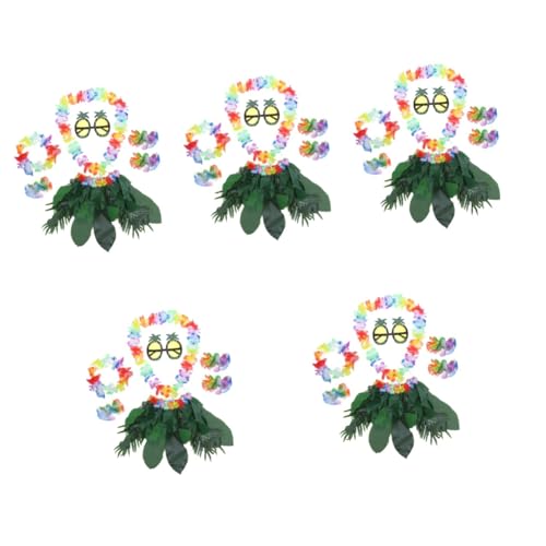 PACKOVE 5 Sätze Simulation grüner Blattrock haar spangen haarclips Fransenröcke für Damen Kostüme für Erwachsene Kleider Girlande hawaiianische Luau-Partydekorationen Kostüme für die Party von PACKOVE