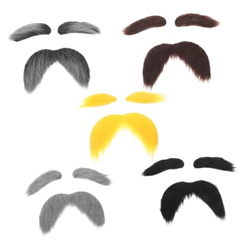 PACKOVE 5 Sätze Teiliges Falscher Schnurrbart mit Augenbrauen Hautfreundlich Atmungsaktiv Selbstklebend für Halloween und Weihnachtsfeier Cosplay Realistisches Großvater PACKOVE 5 Sätze Teiliges Falscher Schnurrbart mit Augenbrauen Hautfreundlich Atmungsaktiv Selbstklebend für Halloween und Weihnachtsfeier Cosplay Realistisches Großvater von PACKOVE
