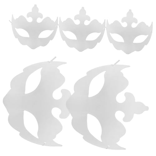 PACKOVE 5 Stück DIY Unbemalte Masken Weiße Maskerade-papiermasken Für Karneval, Karneval, Party, Opernball, Abschlussball, Halloween, Rollenspiele, Cosplay, Tanzparty PACKOVE 5 Stück DIY Unbemalte Masken Weiße Maskerade-papiermasken Für Karneval, Karneval, Party, Opernball, Abschlussball, Halloween, Rollenspiele, Cosplay, Tanzparty von PACKOVE