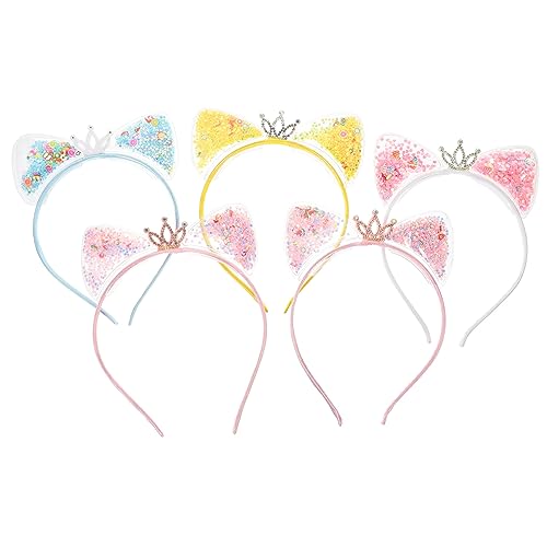 PACKOVE 5 Stück Katzenohren Haarreif Teiliges mit Glitzer Quicksand Design für Cosplay Karneval und Partys Leicht und Bequem für Stundenlangen Tragekomfort Zufällige Farbe PACKOVE 5 Stück Katzenohren Haarreif Teiliges mit Glitzer Quicksand Design für Cosplay Karneval und Partys Leicht und Bequem für Stundenlangen Tragekomfort Zufällige Farbe von PACKOVE