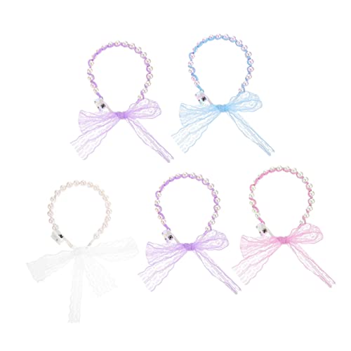 PACKOVE 5 Stück Leuchtendes Perlen-Stirnband frauen stirnband Haarbänder aus Kunstperlen Haarband leuchtendes Stirnband Glitzerstirnband Party-Stirnbänder Gittergewebe Bunt Zufällige Farbe von PACKOVE