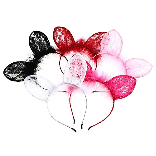 PACKOVE 5 Stück Teiliges Katzenohren Haarband für Damen Lace Headdress für Partys Weihnachten und Kostüme Geeignet für Kindergeburtstage und Familienfeiern von PACKOVE