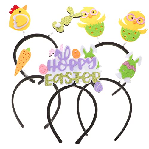 PACKOVE 5 Stück Teiliges Ostern Haarreif für Cartoon Hasen und Kükenmotive Dekorative Kopfbänder Leicht Anzulegen Festliche Partyhaarschmuck für Osterfeiern und Fotosessions von PACKOVE