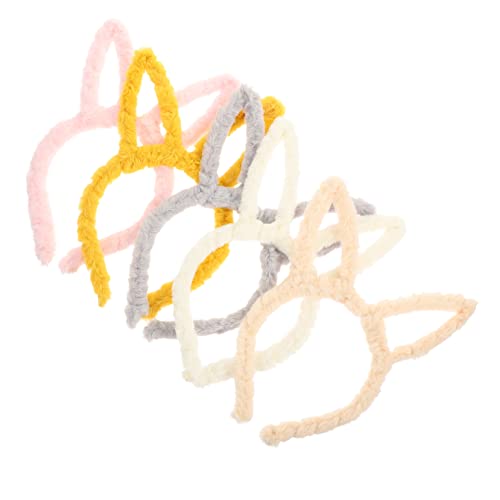 PACKOVE 5 Stück Teiliges Plüsch Hasenohren Haarband Weiches Cosplay Stirnband für Make Up Gesichtsreinigung und Osterparty Vielseitiges Damen Accessoire für Kostüm und Fotoshooting von PACKOVE