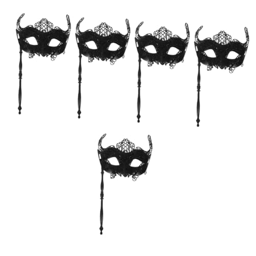 PACKOVE 5St Handmaske halloween maske facemask Maskerade-Maske Kleidung Masken für Erwachsene Halloween-Maske Handheld Requisiten mit Stock Randbereich Fräulein bilden Vlies von PACKOVE