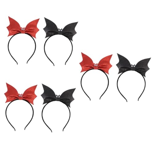 PACKOVE 6 Stück Halloween Fledermaus Haarreif Teiliges mit Glitzereffekt Cosplay Kopfschmuck für Damen Party und Karnevalsdeko für Halloween Kostüm Festliche Accessoires Schwarz und Rot PACKOVE 6 Stück Halloween Fledermaus Haarreif Teiliges mit Glitzereffekt Cosplay Kopfschmuck für Damen Party und Karnevalsdeko für Halloween Kostüm Festliche Accessoires Schwarz und Rot von PACKOVE
