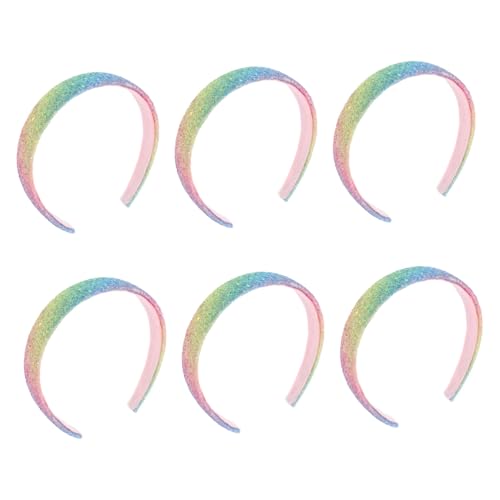 PACKOVE 6 Stück Teiliges Glitzer Stirnbänder für Mädchen Schimmernde Pailletten Haarbänder Bequeme für Geburtstagsfeiern Party Haaraccessoires von PACKOVE