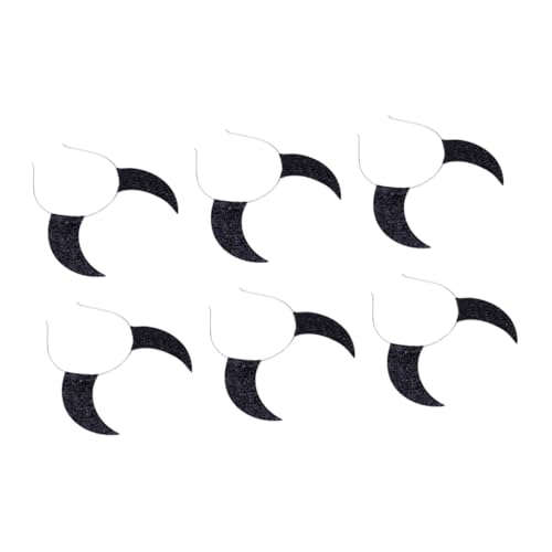 PACKOVE 6 Stück Teiliges Halloween Stirnband mit Pailletten Teufelshorn Haarreifen Schwarz und Silber Modisches Party Haarband für Mädchen für Karneval Kostüm und Festveranstaltungen von PACKOVE