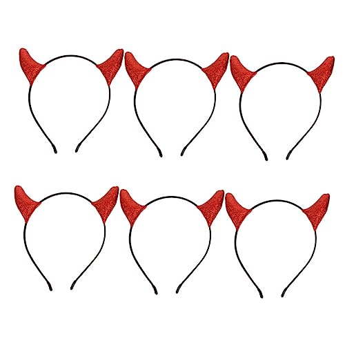 PACKOVE 6 Stück Teufelshörner Haarreif Teiliges Halloween Kostümzubehör mit Kreativem Design Atmungsaktiv und Bequem für Partys Haardekoration für Unvergessliche von PACKOVE