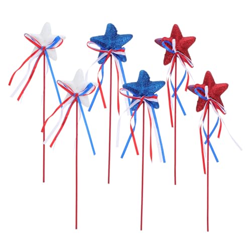 PACKOVE 6 Stücke Patriotischen Stern Zauberstäbe Unabhängigkeit Tag Stern Luftschlangen Band Zauberstab Für 4th Party Memorial Day Patriotischen Party Dekoration PACKOVE 6 Stücke Patriotischen Stern Zauberstäbe Unabhängigkeit Tag Stern Luftschlangen Band Zauberstab Für 4th Party Memorial Day Patriotischen Party Dekoration von PACKOVE