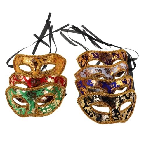 PACKOVE 7 Stück Teiliges Herren Masken Bunte Venezianische Halbgesichtsmaske mit Kopfbügel Weiches Material Stilvolle Masquerade Ball Kostüm Accessoires für Karneval und Weihnachtsfeier von PACKOVE