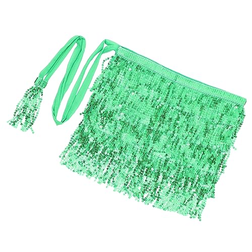 PACKOVE Bauchtanz Hüfttuch Paillettenrock mit Langen Fransen Damen Rave Kostüm Grün Festival Party Kleidung PACKOVE Bauchtanz Hüfttuch Paillettenrock mit Langen Fransen Damen Rave Kostüm Grün Festival Party Kleidung von PACKOVE