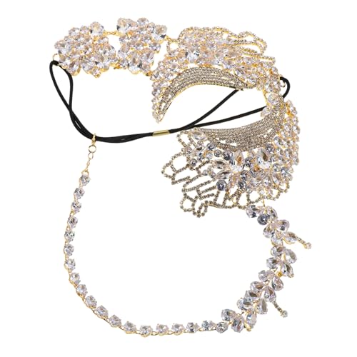 PACKOVE Bling Strass Venetian Maske Halbgesichts Kostümparty Masquerade Maske mit Elastischem Band Leicht Funkelnd für Halloween Ball Mardi Gras Karneval von PACKOVE