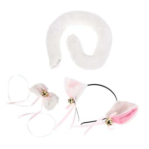 PACKOVE Cat Ears Haarreif Set mit Fliege und Teiliges Cosplay Kostüm Zubehör für Katzenkostüm Mädchen Bequemes Stoffmaterial für Karneval und Party von PACKOVE