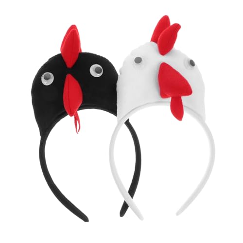 PACKOVE Chicken Headpiece Cosplay Stirnband Jungle Party Haarreif Schwarzer Weißer Hahn Kostüm Accessoire Rutschfest Robust für Wildtier Mottofest PACKOVE Chicken Headpiece Cosplay Stirnband Jungle Party Haarreif Schwarzer Weißer Hahn Kostüm Accessoire Rutschfest Robust für Wildtier Mottofest von PACKOVE