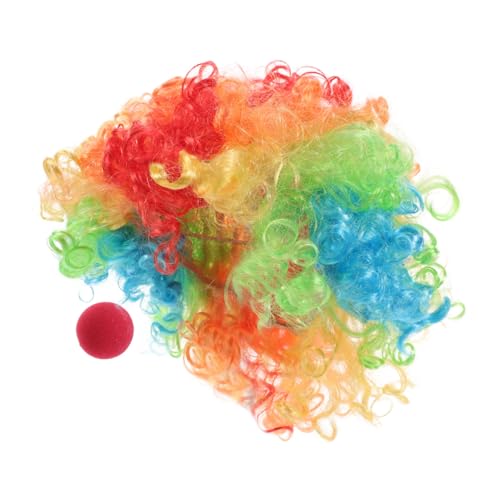 PACKOVE Clown Kostüm Set mit Regenbogen Perücke und Nase Spaßige Accessoires für Halloween Karneval und Rollenspiele für Erwachsene für Partys und Cosplay PACKOVE Clown Kostüm Set mit Regenbogen Perücke und Nase Spaßige Accessoires für Halloween Karneval und Rollenspiele für Erwachsene für Partys und Cosplay von PACKOVE