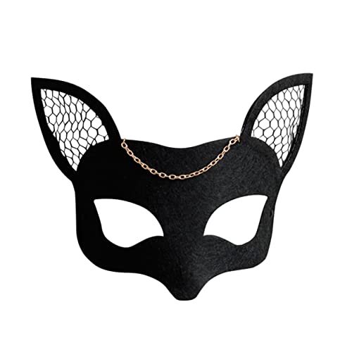 PACKOVE the hallow halloween ribbon Bühne hellloween sexy Maskenmaskerade Maskerade-Maske Outfits Schwarz Tier Kleider kleidung Netzfilzmaske Cosplay-Maske DIY-Maske Fuchs bilden Venedig von PACKOVE