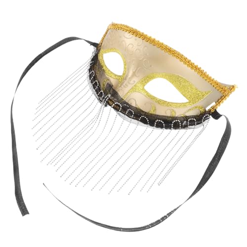 PACKOVE Exotische Halbgesichts Maske mit Goldfarbenen Tasseln und Spitze Klassisches Accessoire für Dunhuang Reise Hanfu Kostüm Historische Nachstellung für Bauchtanz und Maskenball PACKOVE Exotische Halbgesichts Maske mit Goldfarbenen Tasseln und Spitze Klassisches Accessoire für Dunhuang Reise Hanfu Kostüm Historische Nachstellung für Bauchtanz und Maskenball von PACKOVE