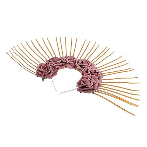 PACKOVE Extragroßes Rosen Blumenkranz Stirnband Leicht und Bequem Göttin Kopfschmuck für Halloween Cosplay Party und Braut Verstellbares Party Accessoire für Damen PACKOVE Extragroßes Rosen Blumenkranz Stirnband Leicht und Bequem Göttin Kopfschmuck für Halloween Cosplay Party und Braut Verstellbares Party Accessoire für Damen von PACKOVE