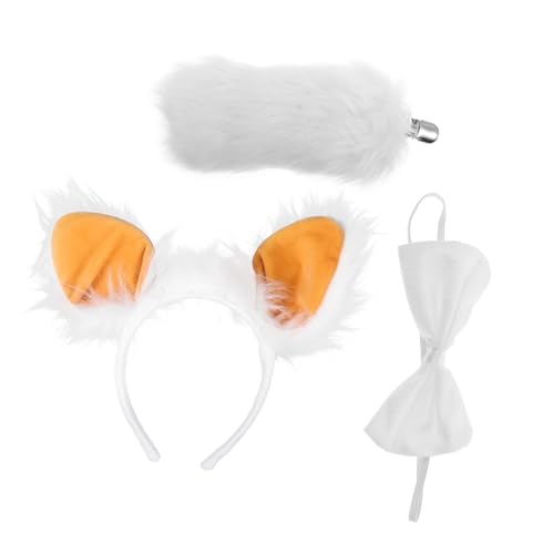 PACKOVE Fluffiges Schafohren Stirnband mit Plüsch und Schleife Weiches Cartoon Tier Haarband für Cosplay Halloween und Kostümparty Verstellbar und Komfortabel für Erwachsene von PACKOVE