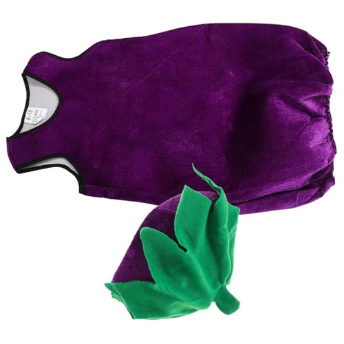 PACKOVE Gemüse Kostüm Teilig Weiches Strapazierfähiges Cosplay Outfit Aubergine Bequemes Bühnenkostüm für Kostümparty Fasching Rollenspiel Waschbar Mehrfach Verwendbar von PACKOVE