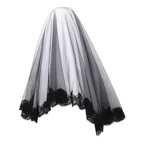 PACKOVE Gothic Halloween Brautschleier Schwarz Einlagig Leicht Komfortabel Für Kostümparty Cosplay Bühne Fotografie von PACKOVE