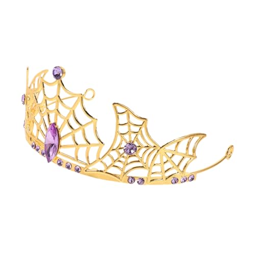 PACKOVE Halloween Crown Tiara Spiderweb -Krone Krone Kopfschmuck Legierung Tiara Metallkrone Vampirkrone Metallische Strasssteine Golden PACKOVE Halloween Crown Tiara Spiderweb -Krone Krone Kopfschmuck Legierung Tiara Metallkrone Vampirkrone Metallische Strasssteine Golden von PACKOVE