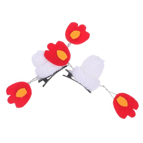 PACKOVE Halloween Haarklammern Mini Strickmütze mit Teufelsflammen Design Seitliche Clip Haaraccessoires für Frauen Party Headwear für Halloween Cosplay Stilvoll und Vielseitig von PACKOVE