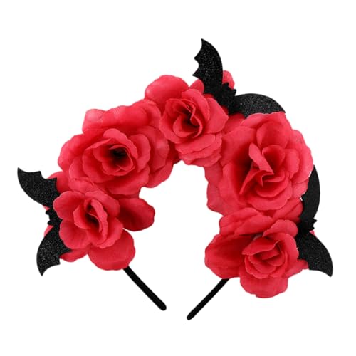 PACKOVE Halloween Haarreif Damen mit Kreativen Rosen und Fledermaus Design Festliches Stirnband für Party Cosplay und Ghost Day Dekoratives Halloween Accessoire PACKOVE Halloween Haarreif Damen mit Kreativen Rosen und Fledermaus Design Festliches Stirnband für Party Cosplay und Ghost Day Dekoratives Halloween Accessoire von PACKOVE