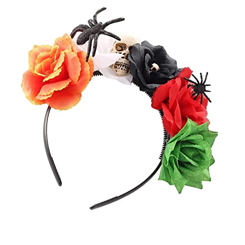 PACKOVE Halloween Haarreif mit Bunten Rosen Blumen Schädel und Spinnen Weicher Langlebiger Stoff Passend für Kostümparty Cosplay und Halloween Dekoration Bequem und Robust für Lange PACKOVE Halloween Haarreif mit Bunten Rosen Blumen Schädel und Spinnen Weicher Langlebiger Stoff Passend für Kostümparty Cosplay und Halloween Dekoration Bequem und Robust für Lange von PACKOVE