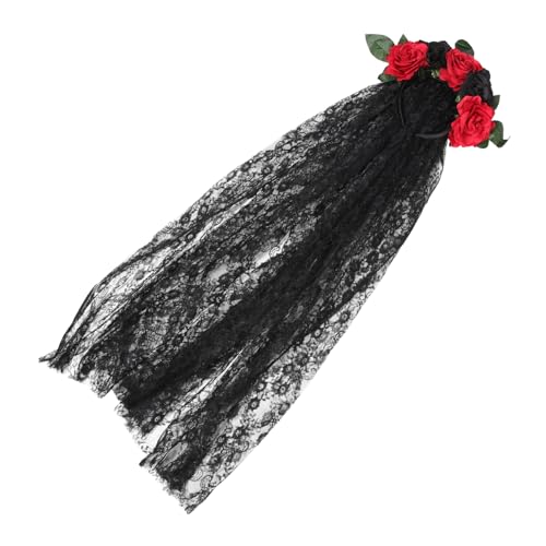 PACKOVE Halloween Haarschmuck Damen mit Künstlichen Rosen und Spitzen Schleier Leichter Gothic Blumenkranz Stirnband für Kostüm Party Cosplay Halloween Festival und Jga Dekoration PACKOVE Halloween Haarschmuck Damen mit Künstlichen Rosen und Spitzen Schleier Leichter Gothic Blumenkranz Stirnband für Kostüm Party Cosplay Halloween Festival und Jga Dekoration von PACKOVE