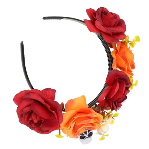PACKOVE Halloween Haarschmuck Skull Headband mit Rosen Cosplay Party Stirnband für Damen Orange für Halloween Events und Karneval Sorgt für Aufsehen und Spaß PACKOVE Halloween Haarschmuck Skull Headband mit Rosen Cosplay Party Stirnband für Damen Orange für Halloween Events und Karneval Sorgt für Aufsehen und Spaß von PACKOVE