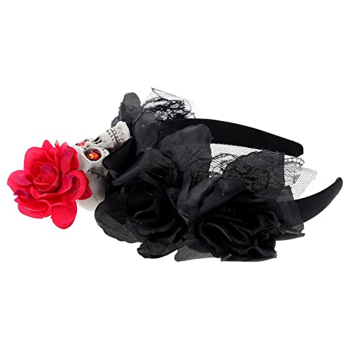 PACKOVE Halloween Haarschmuck mit Rosen und Haarband für Kostümpartys und Halloween Dekoration Komfortables und Langlebiges Design für Cosplay und Feiern von PACKOVE