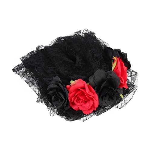 PACKOVE Halloween Haarschmuck mit Schleier und Blumen Doppeltes Tüll Stirnband für Damen Accessoire für Halloween Feiern und Day Of The Dead Veranstaltungen von PACKOVE