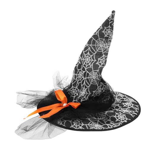 PACKOVE Halloween Hexenhut für Damen und Handgefertigter Schwarzer Zaubererhut mit Spinnennetz-mesh Leichtes Cosplay-accessoire für Hexen Kostüm Party und Halloween Feier PACKOVE Halloween Hexenhut für Damen und Handgefertigter Schwarzer Zaubererhut mit Spinnennetz-mesh Leichtes Cosplay-accessoire für Hexen Kostüm Party und Halloween Feier von PACKOVE
