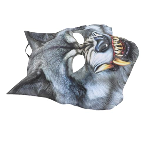 PACKOVE Halloween-Karnevalsparty-Maskerade-Eva-Halbgesichts-Tier-Wolf-Maske (Blutzahn-Eva-Wolf-Maske) Halloween-Werwolf-Maske Masken Kleider Maskerade-Maske Festivalmaske von PACKOVE