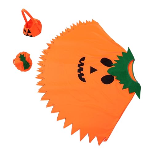PACKOVE Halloween Kürbis Kostüm Set für Erwachsene mit Umhang Stirnband und Candy Tasche Lustiges Halloween Kostüm Cape für Party Cosplay und Mottoparty von PACKOVE