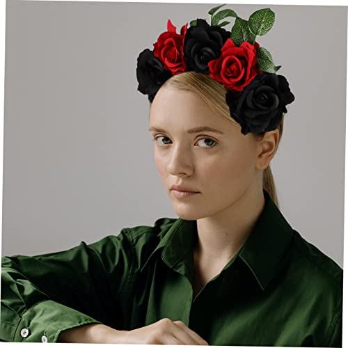 PACKOVE Halloween Rosen Haarreif Damen Rotes Schwarz Simuliertes Blumenhaarband für Party Karneval Cosplay Festlicher Haarschmuck PACKOVE Halloween Rosen Haarreif Damen Rotes Schwarz Simuliertes Blumenhaarband für Party Karneval Cosplay Festlicher Haarschmuck von PACKOVE
