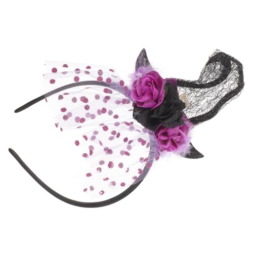 PACKOVE Halloween Stirnband Hexenhut Samt mit Spitzenbesatz Leichtes und Bequemes Haaraccessoire für Erwachsene Karneval Party Kopfschmuck für Halloween Hochzeit und Fotoshooting von PACKOVE