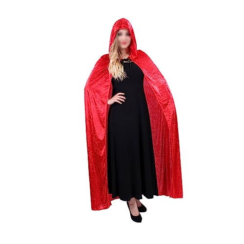 PACKOVE Halloween Umhang mit Kapuze Cosplay Kostüm für Hexen Vampire Kostümpartys Rot Verarbeitung für Dress Up Rollenspiel PACKOVE Halloween Umhang mit Kapuze Cosplay Kostüm für Hexen Vampire Kostümpartys Rot Verarbeitung für Dress Up Rollenspiel von PACKOVE