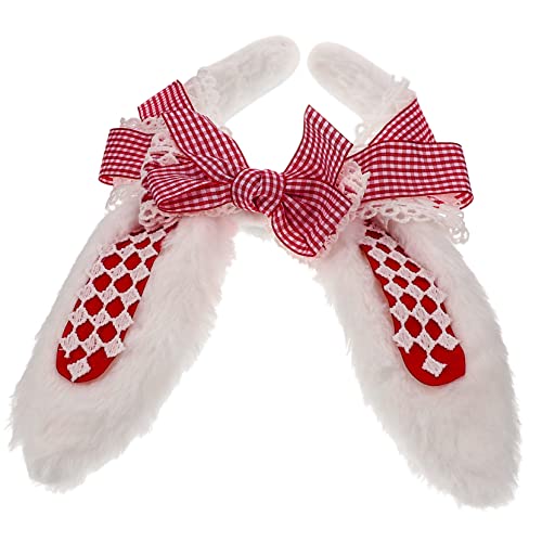 PACKOVE Hasenohr Stirnband Hasenkostüm Hase Plüsch Kaninchen Rosa Tierohr-party-kopfschmuck Hasen-cosplay Ohren Hasenstirnband Dekoratives Stirnband Rot Stoff von PACKOVE