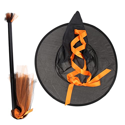 PACKOVE Hexen Hut und Besen Set Kreatives Kostümzubehör für Halloween Party und Cosplay Orange Einzigartige Verkleidung für Erwachsene für Magische Auftritte PACKOVE Hexen Hut und Besen Set Kreatives Kostümzubehör für Halloween Party und Cosplay Orange Einzigartige Verkleidung für Erwachsene für Magische Auftritte von PACKOVE