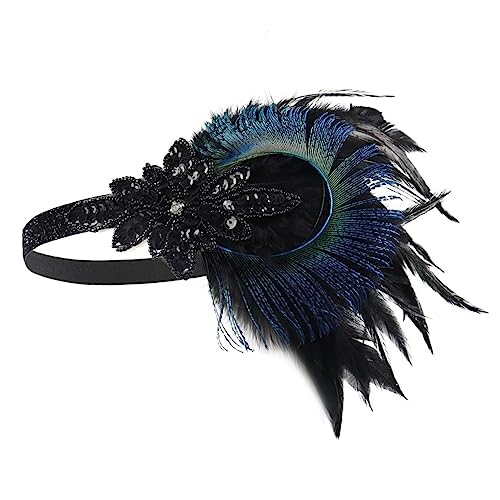 PACKOVE Hochzeitsstirnband Mit Federn Und Perlen Für Flapper Kopfschmuck Für Bankett Tanz Und Festivals Hochzeitsfeier Zubehör von PACKOVE