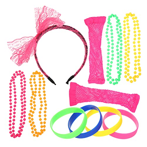 PACKOVE Jahre Party Kostüm Set Teilig mit Spitzen Haarband Armbändern Halskette Handschuhen und Beinwärmern Retro Cosplay Accessoires für Damen und Mädchen Langlebig und PACKOVE Jahre Party Kostüm Set Teilig mit Spitzen Haarband Armbändern Halskette Handschuhen und Beinwärmern Retro Cosplay Accessoires für Damen und Mädchen Langlebig und von PACKOVE