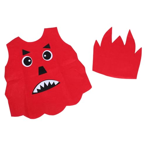 PACKOVE Kinderkostüm Flammenmonster mit Mütze Weiches Bequemes Stoffmaterial Rollenspiel Verkleidung für Bühne Party Fotoshooting Halloween von PACKOVE