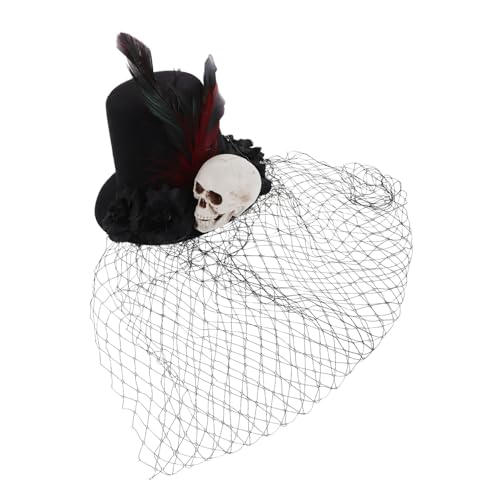 PACKOVE Kleiner Gothic Mini Fascinator Hut mit Netzschleier und Dekoration für Halloween und Kostümpartys Komfortable Haaraccessoires für Teepartys und Events von PACKOVE