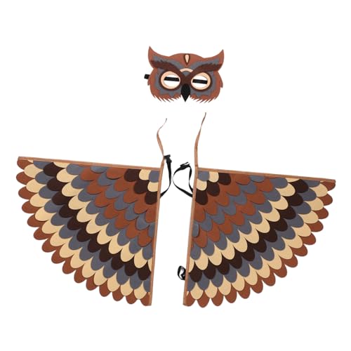 PACKOVE Kostüm Federn Eulenverkleidung aus Weichem Filz Atmungsaktiv und mit Vogelmaske für Halloween Schulaufführungen Geburtstage Vielseitig für Jungen und Mädchen Leicht zu Reinigen von PACKOVE