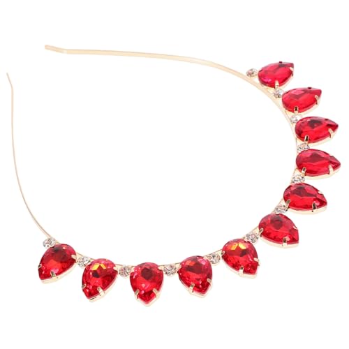 PACKOVE Kristall Stirnband Haarschmuck Für Mädchen Strass Stirnband Mädchen Haarschmuck Lockiges Haar Haarbänder Haarbänder Damen Stirnbänder Rote Strasssteine von PACKOVE