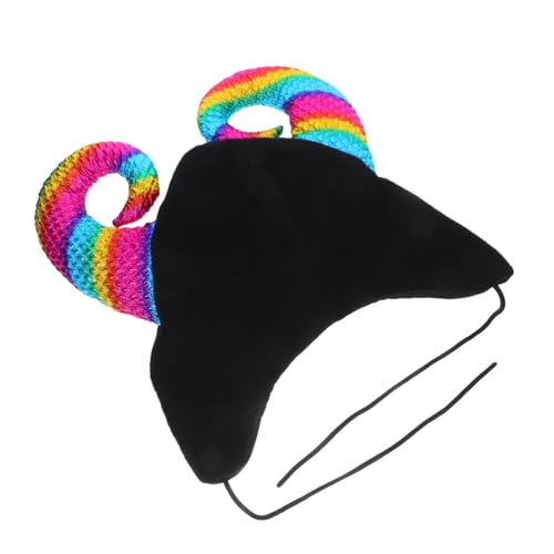 PACKOVE Lustige Kuhhorn Mütze Winter Beanie mit Hörnern Leichter Ski Warmhut für Erwachsene Vielseitiger Faschingshut Halloween Cosplay Kostüm Zubehör von PACKOVE